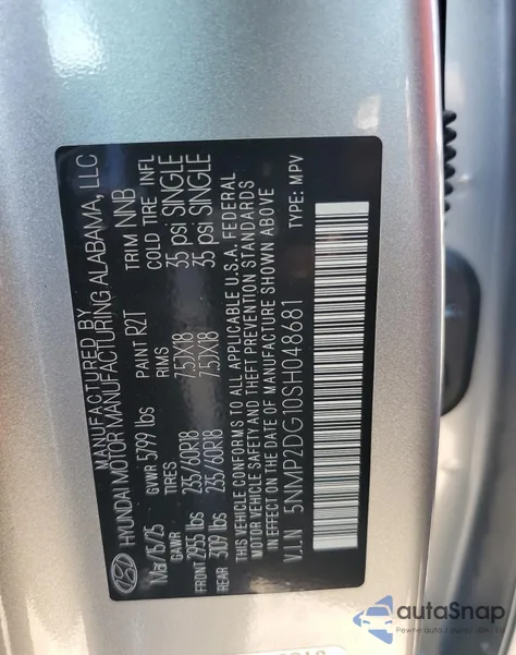 2025 Hyundai Santa Fe Sel from USA, damaged, VIN 5NMP2DG10SH048681